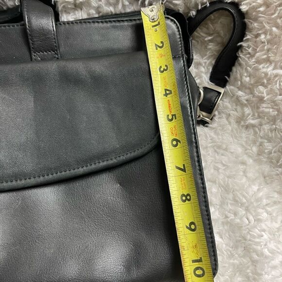 Bellino Black Soft Leather Business office Bag Adjustable Strap - Picture 7 of 13